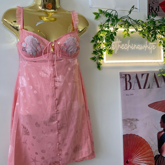 For Love And Lemons Other - For Love And Lemons Seashell Chemise (PINK)